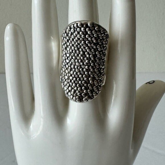 E&L Israel Sterling Silver Electroform Popcorn Statement Ring Sz. 7 - Picture 12 of 16
